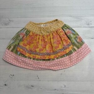 Matilda Jane Yellow Pink Green Floral Tiered Skirt